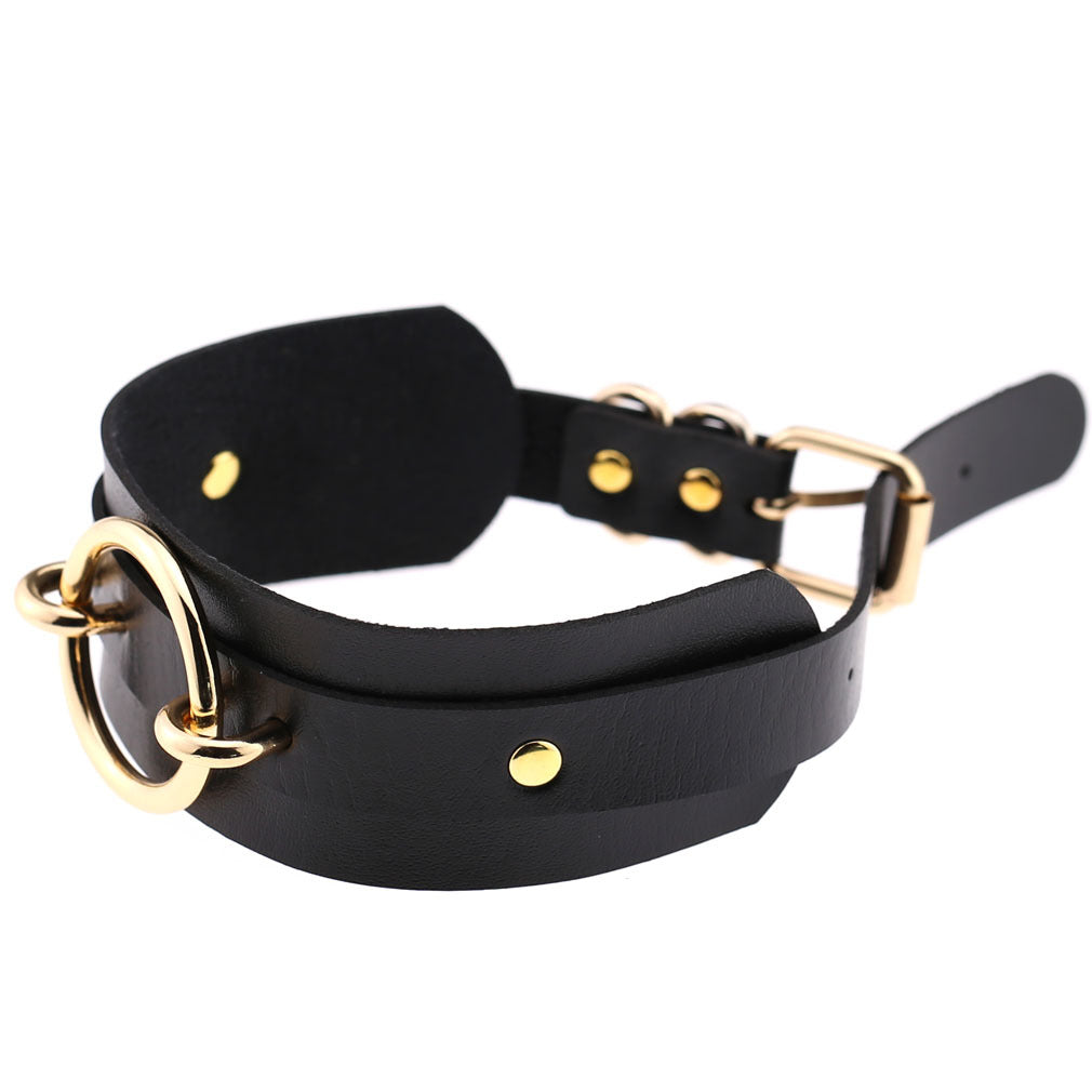 Harajuku Exaggerated PU Leather O-Ring Collar Necklace