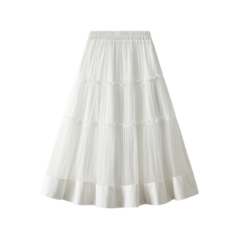 Playful High Waist Organza A-Line Skirt