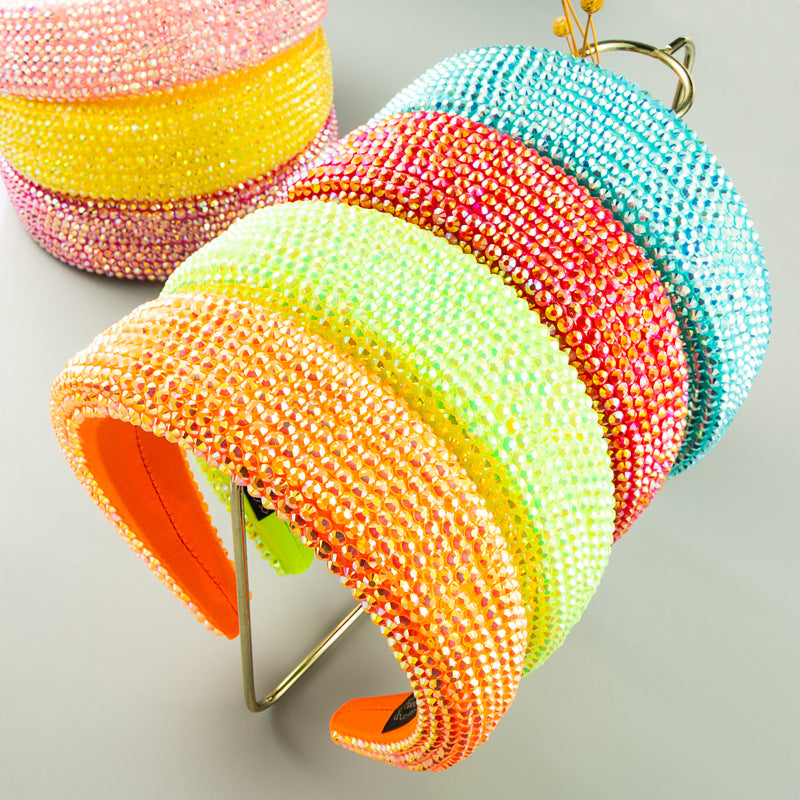 Fashion Fabric Inlaid Resin Drill Headband