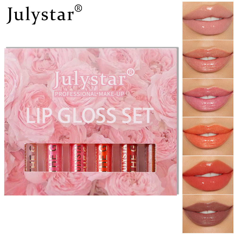 Six Pack Colorful Moisturizing Lip Gloss Set