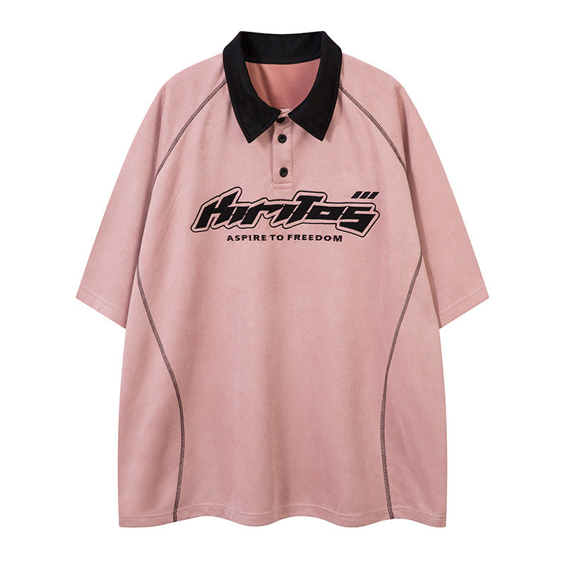 Color Block Letter Patch T-Shirt