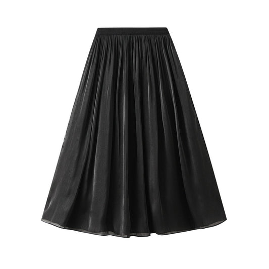 Playful Glazed Pearl Skirt - Two-Color Willow Crepe