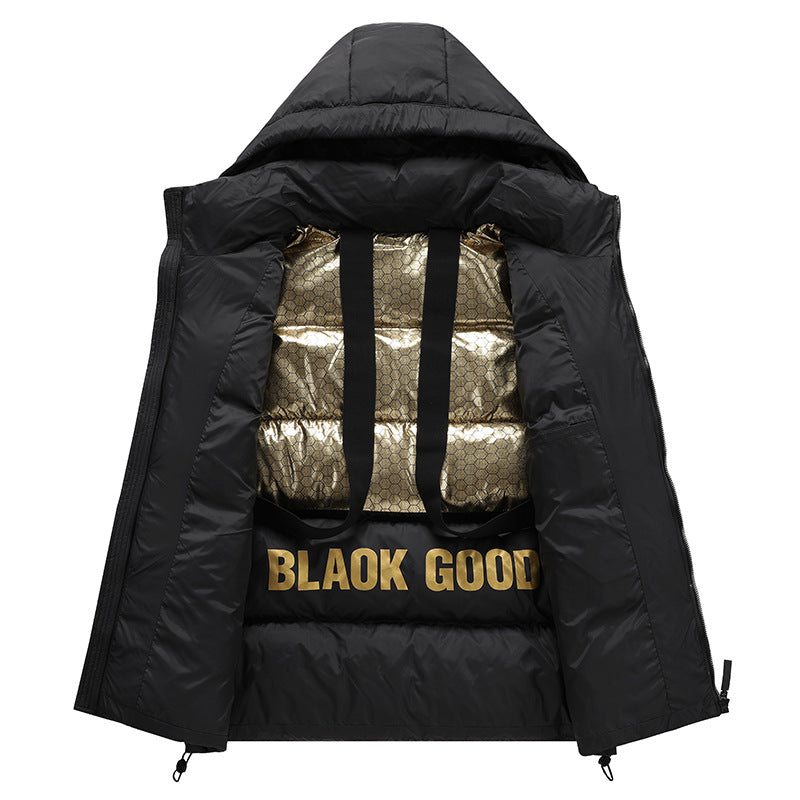 Harajuku Style Black Gold Down Bubble Coat Jacket
