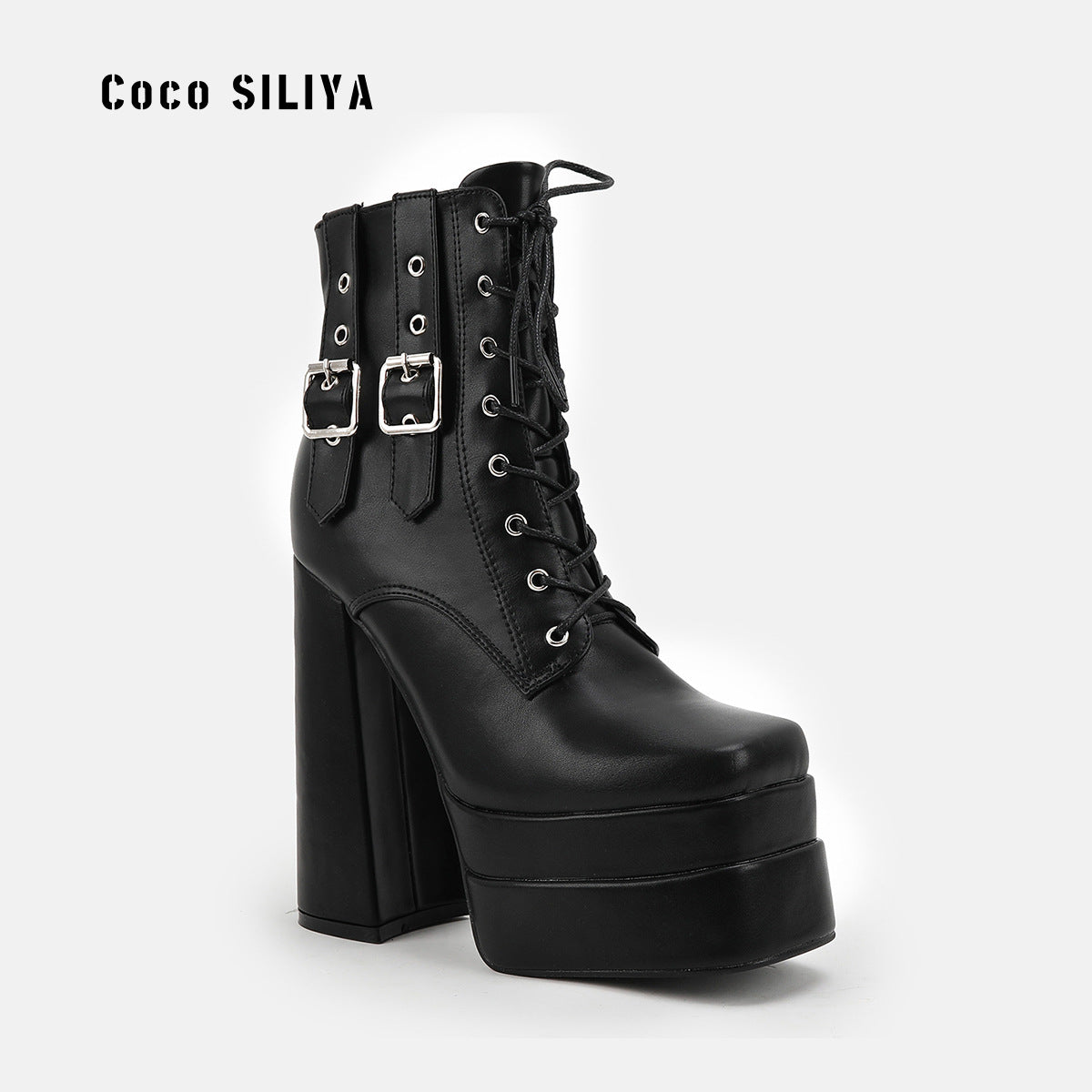 Harajuku Style Large Boots with Thick Heel