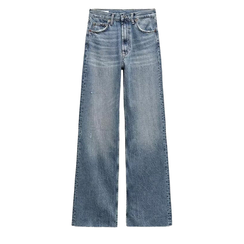 Harajuku-Inspired Women's Loose Wide-Leg Denim Pants