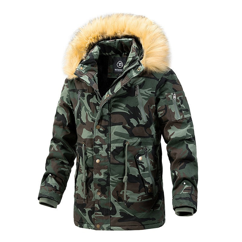 Men's Camouflage Fleece-Lined Jacket for Autumn/Winter