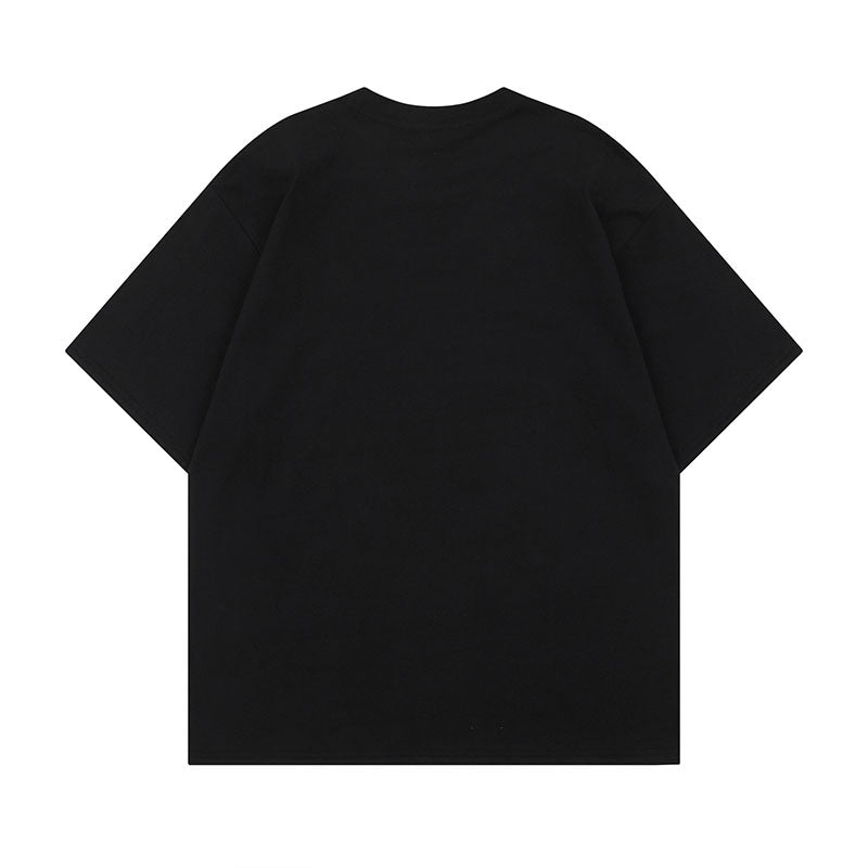 Unisex Pure Cotton Playful Cartoon Short Sleeve T-Shirt