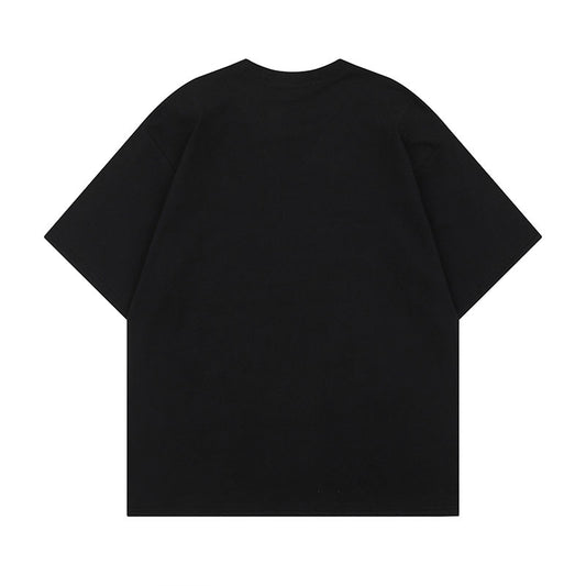 Unisex Pure Cotton Playful Cartoon Short Sleeve T-Shirt