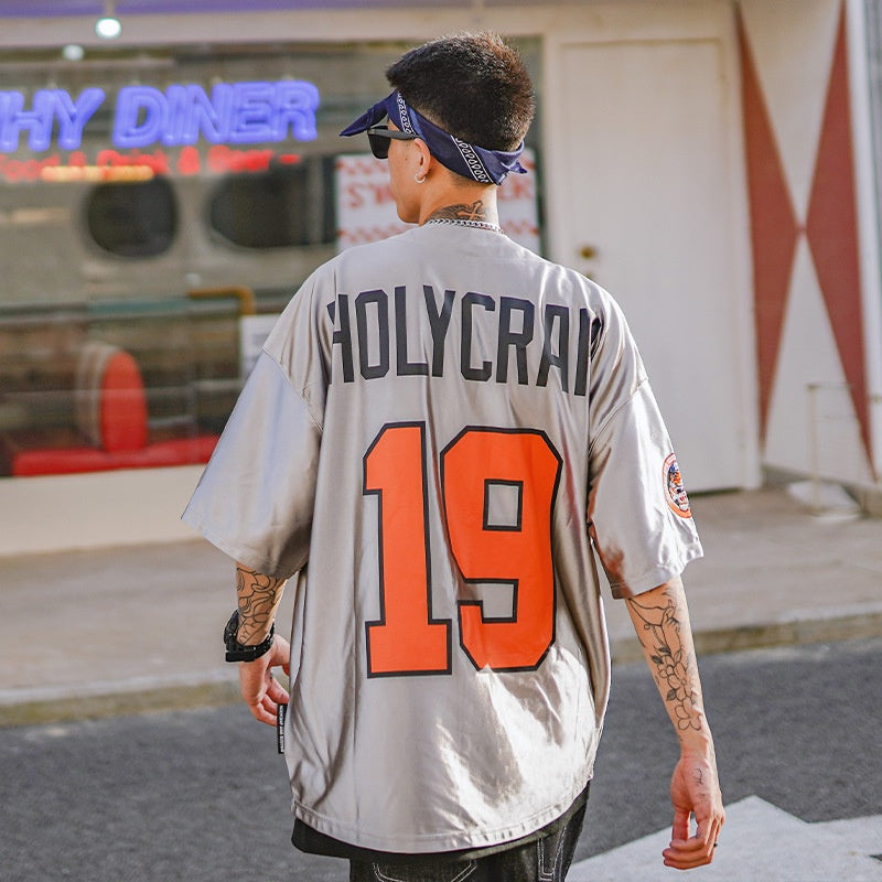 Men's Summer Five Sleeve Street Dance Baseball T-shirt