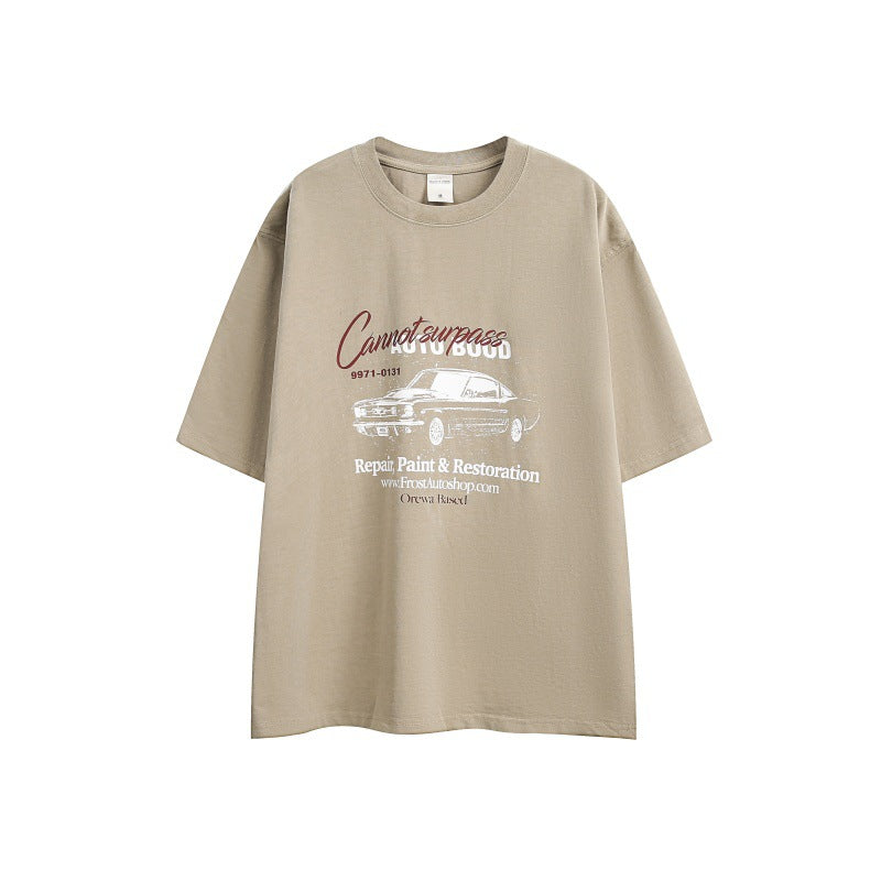 Harajuku Style Car Print Loose Fit T-Shirt