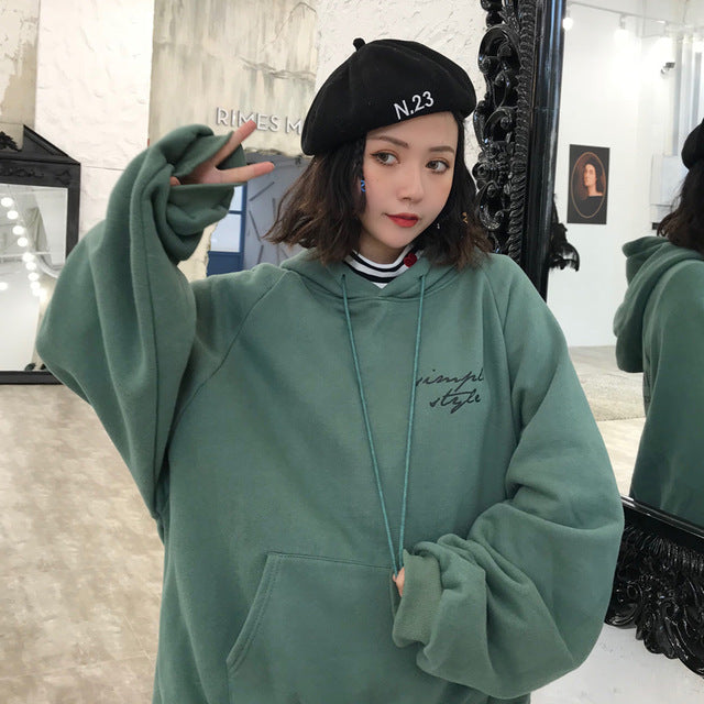 Thick Velvet Hoodies for Women - Trendy Harajuku Style