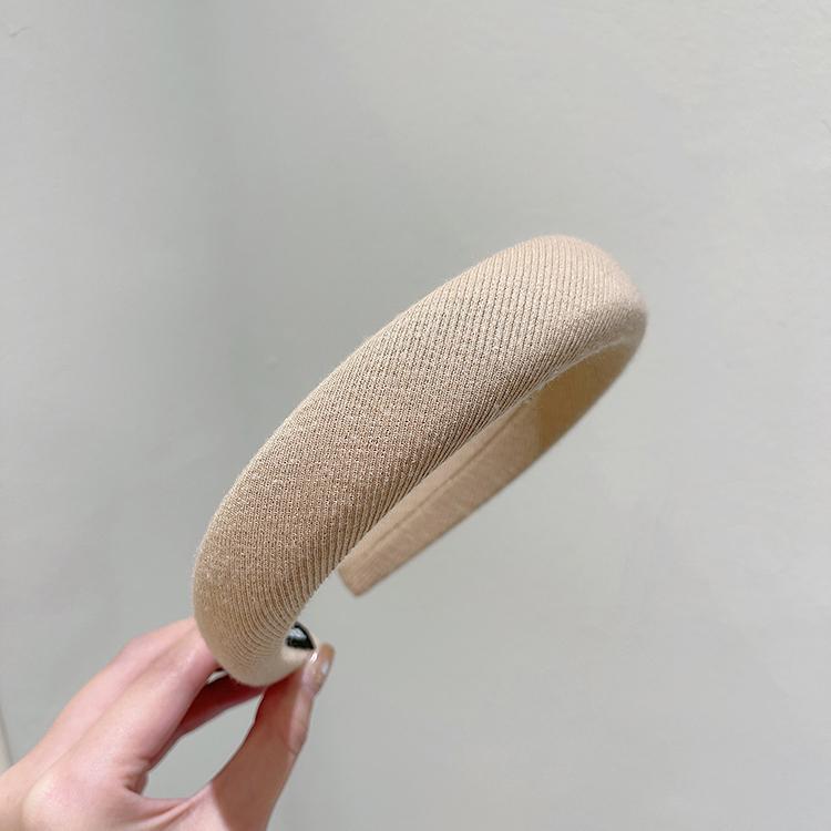 Korean Khaki Wide-Brimmed Sponge Headband