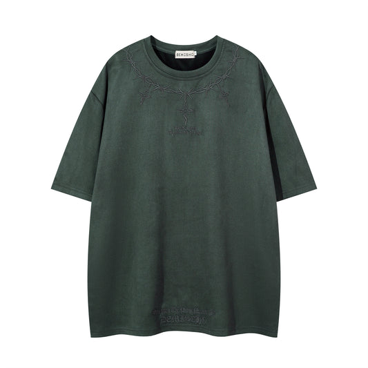 Thorn Embroidered Harajuku Short Sleeve T-shirt