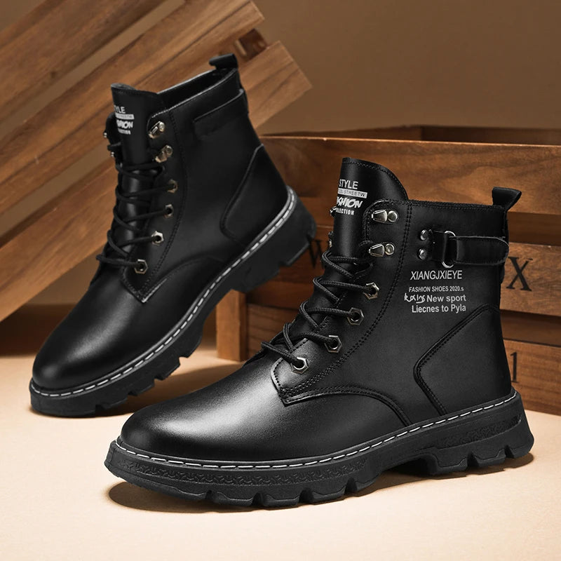 Harajuku Style Boots - Bold Yellow High Tops for Men
