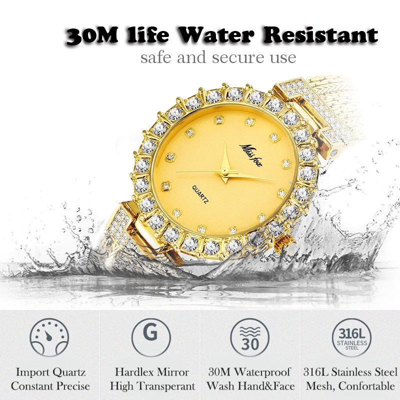 Luxury Diamond Women’s Watch - Waterproof Bracelet Style