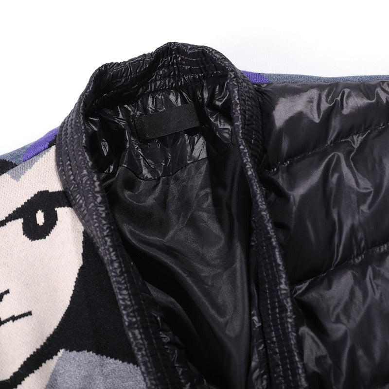 Harajuku Knitted Letter Patchwork Winter Jacket