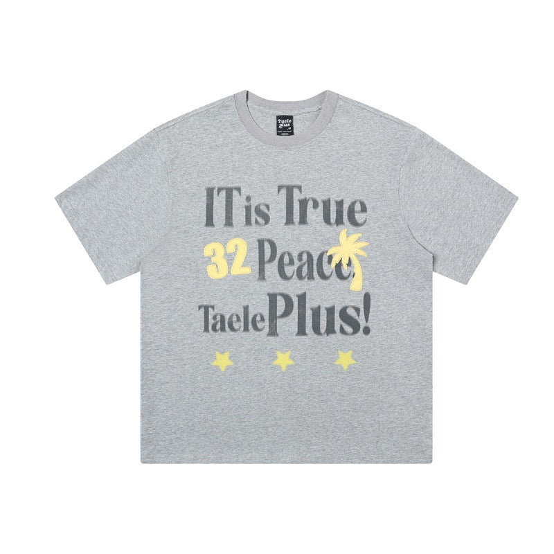 Harajuku Color Block Patch Printed Loose Fit Tee