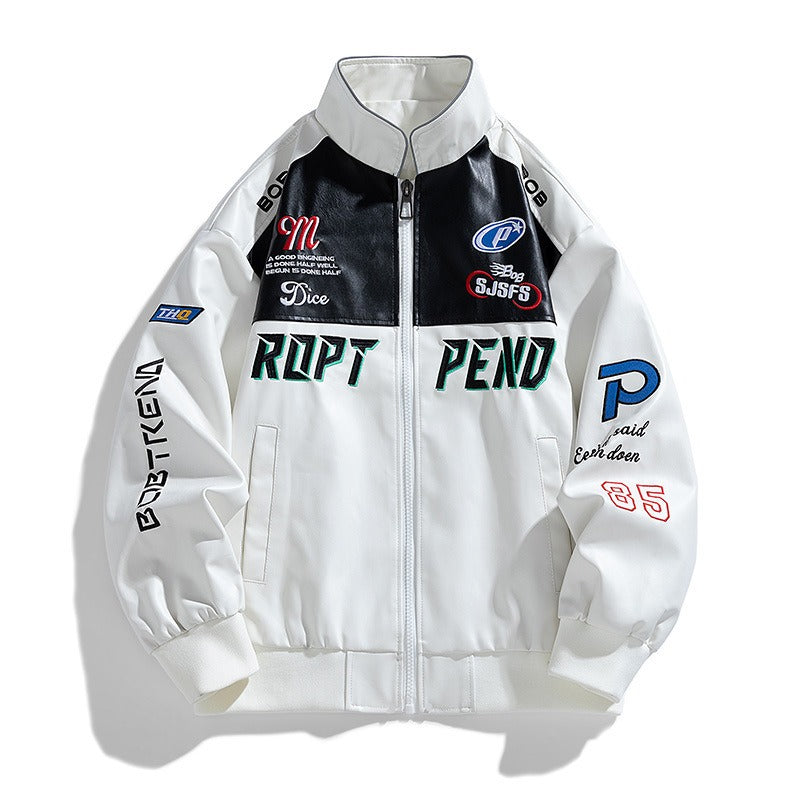 Harajuku Style Men's PU Leather Motorcycle Jacket