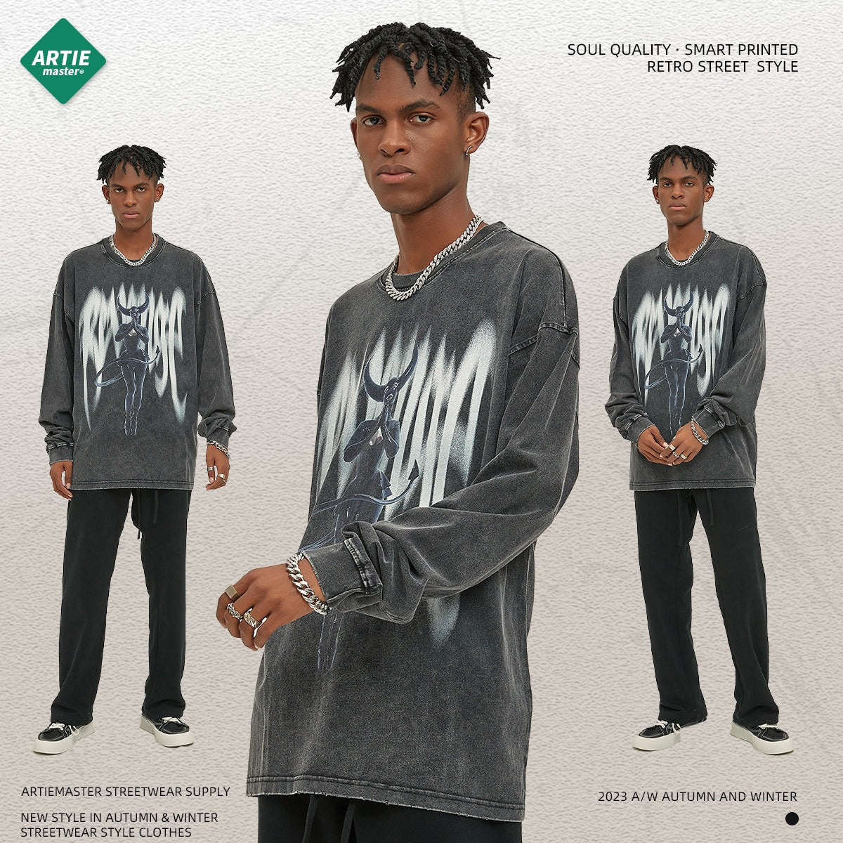 Harajuku Abstract Digital Print Tee - Retro Style