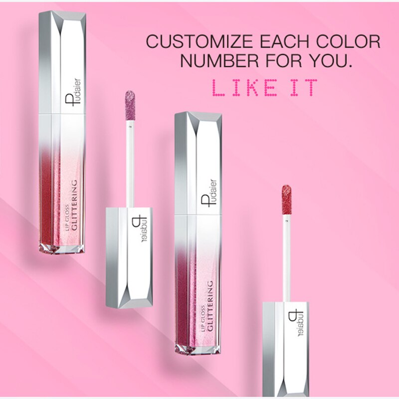 Metallic Glitter Shine Full Color Lipstick - 18 Shades