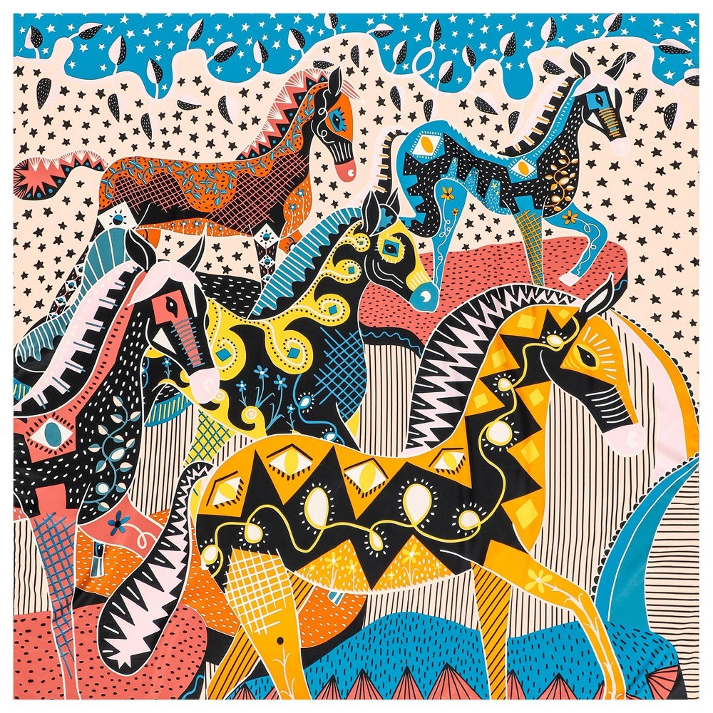 Colored Checkered Horse Twill Shawl - Harajuku Style Scarf