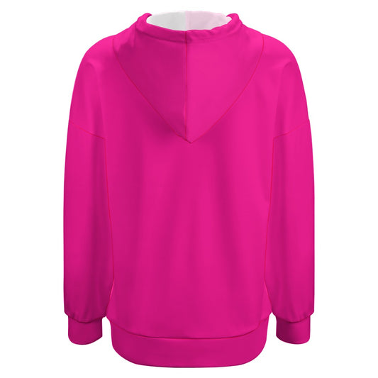 Highlighter Hot Pink Dropped Sleeve Hoodie