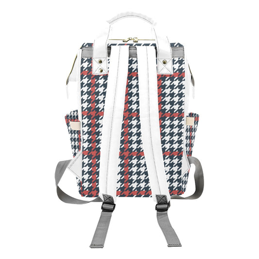 Plaid Pattern Multi-Function Backpack