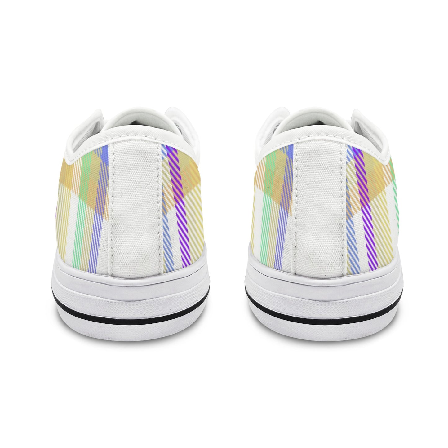 Pastel Plaid Low Top Women's Shoes