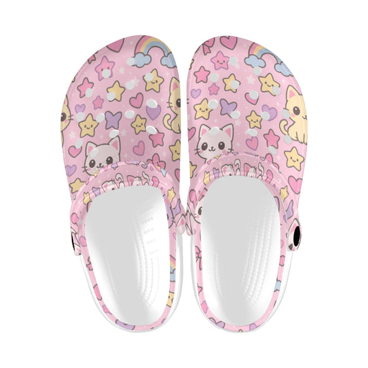 Pink Kawaii Print Adults Clogs