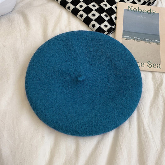 Retro Candy Colored Wool Beret - Harajuku Style
