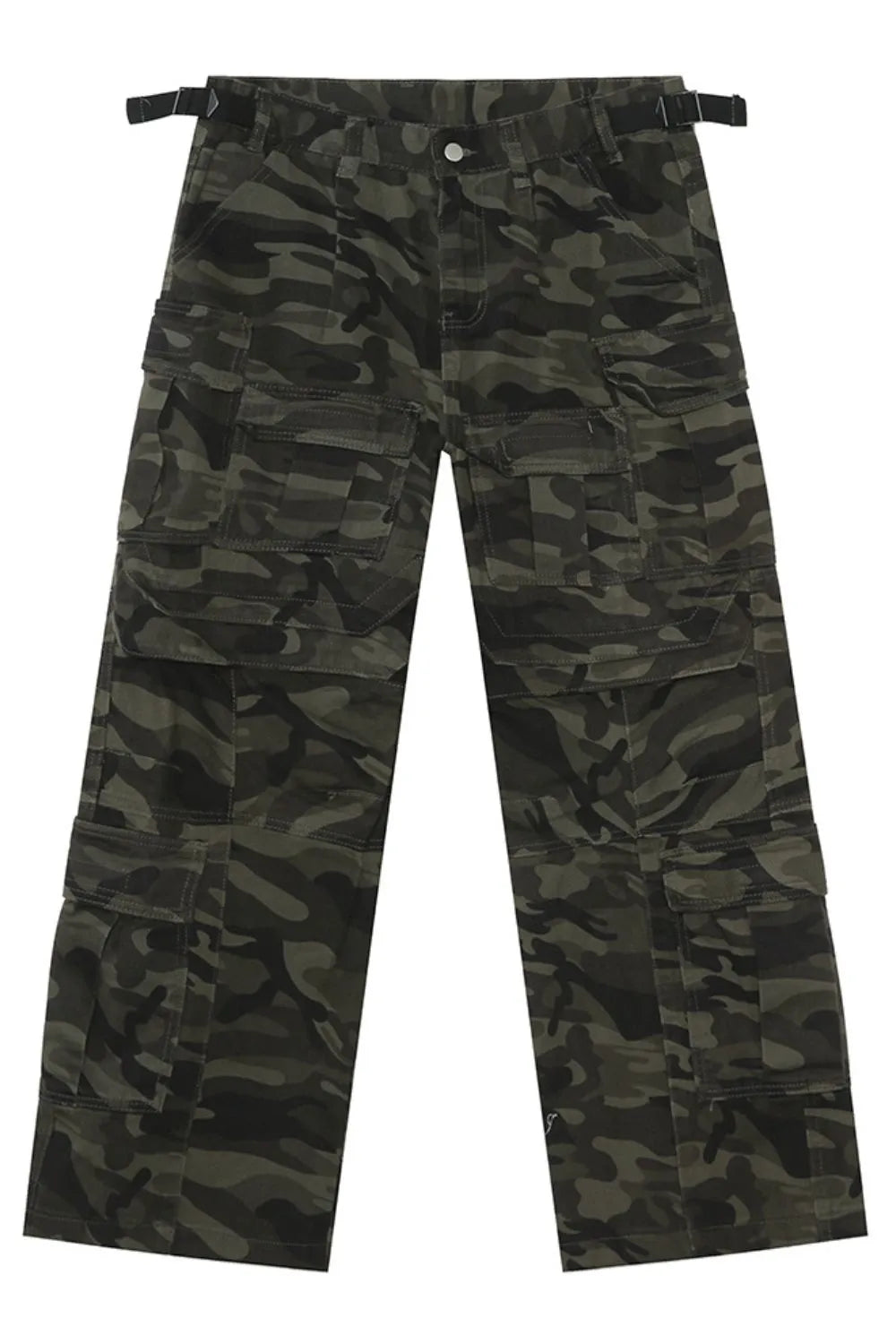 Men's Camo Straight Cargo Jeans - Harajuku Street Style