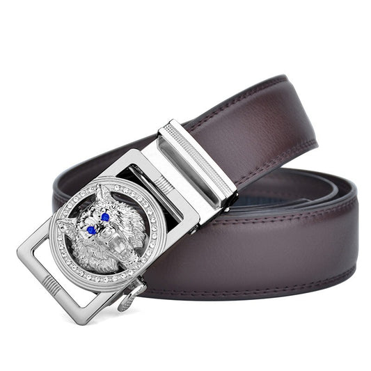 Wolf Head Leather Belt - Versatile Harajuku Style