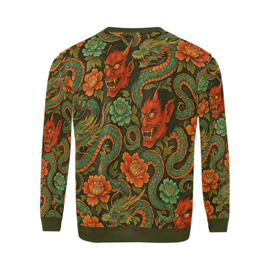 Red Dragon Devil Pattern Men's All Over Print Sweatshirt