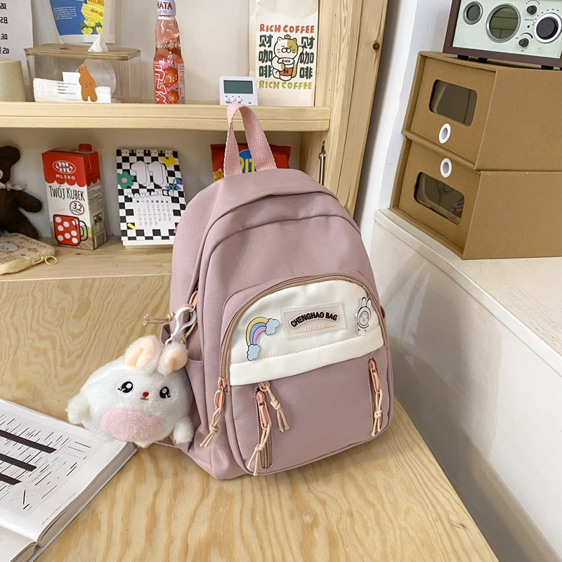 Harajuku Style Contrast Color Backpack for Students