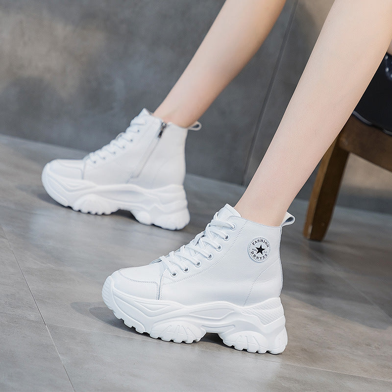 Harajuku Style Women's White Thick Bottom Casual Shoes