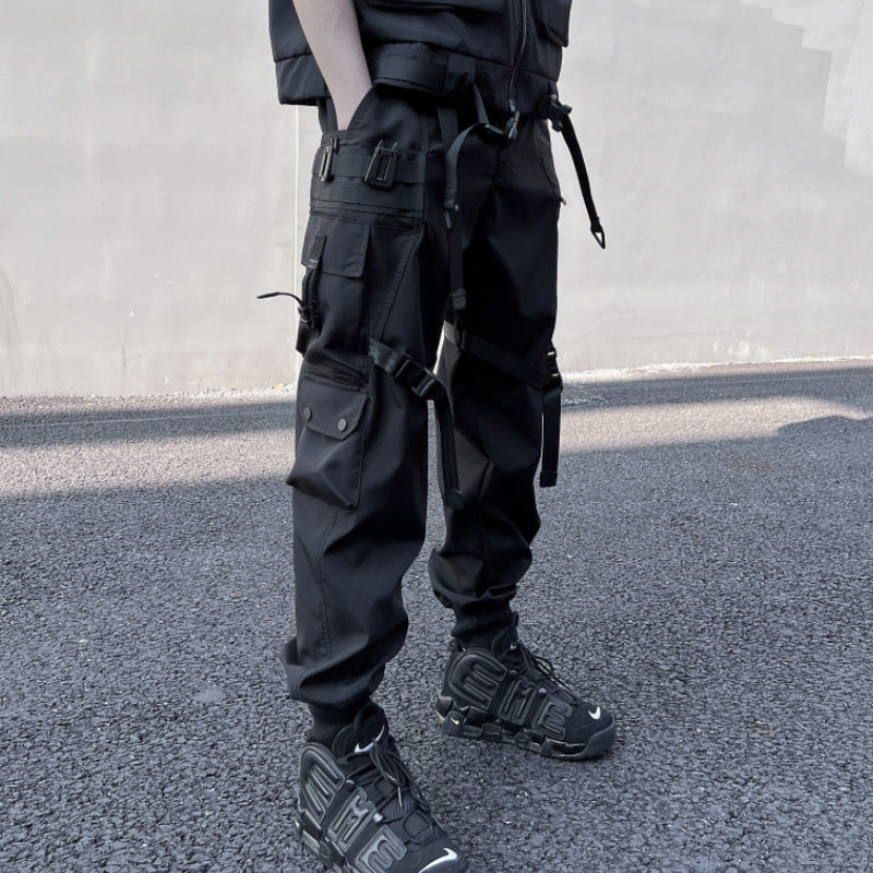 Harajuku Style Loose Fit Multi-Pocket Overalls for Men