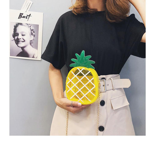 Pineapple Shape Chain Messenger Bag - Harajuku Style