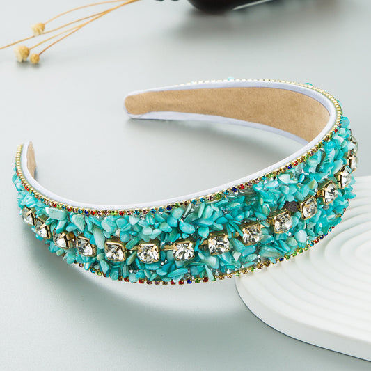 Colorful Turquoise Diamond Headband