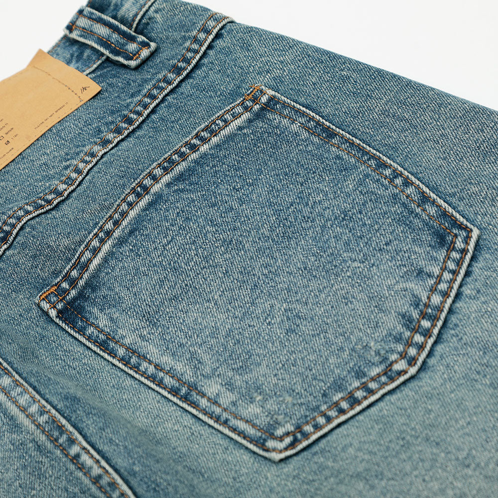Playful Hole-Washed Denim Wide-Leg Pants for Men
