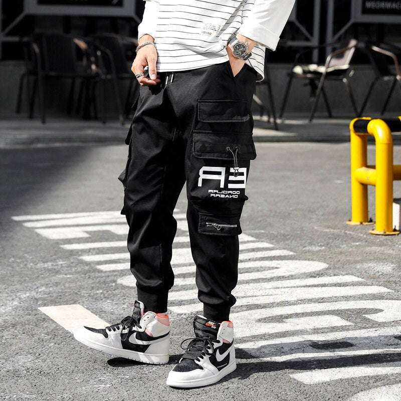 HIQOR Harajuku Multi Pocket Cargo Pants - Hip Hop Streetwear