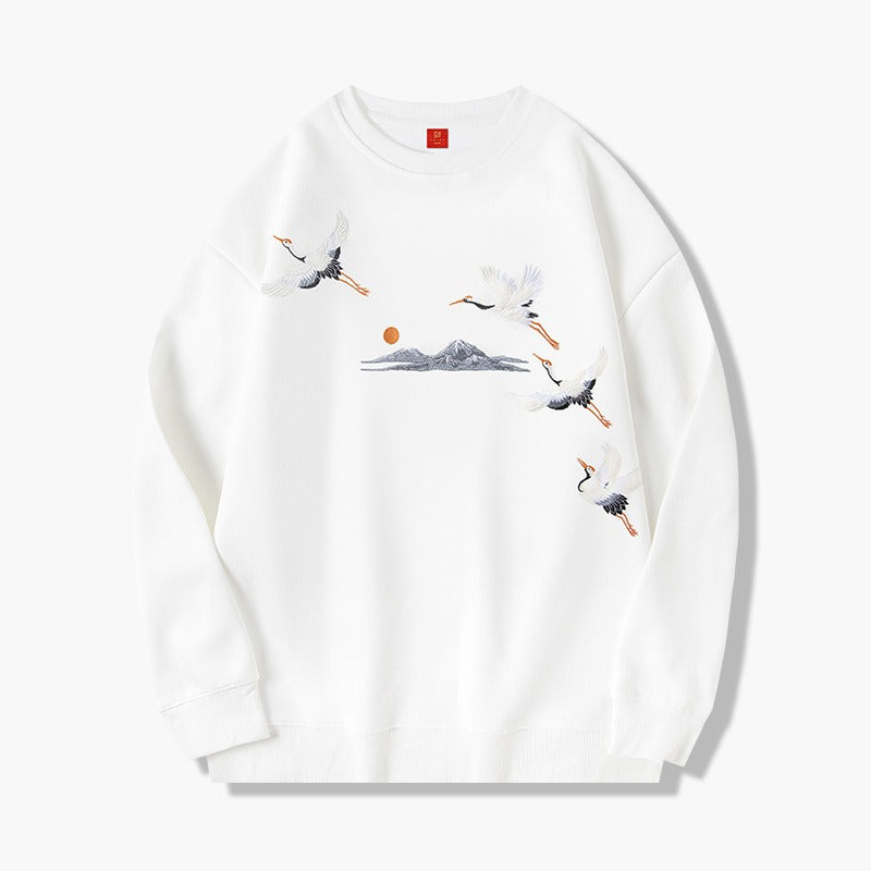 Harajuku Style Men's Round Neck Pullover Sweatshirt