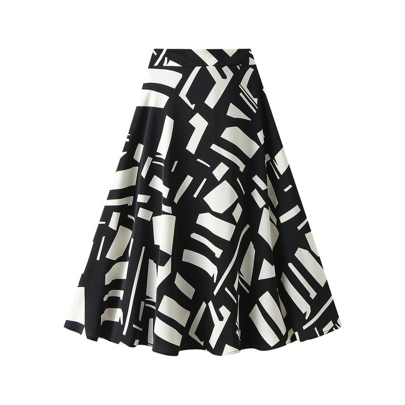 Harajuku Geometric Chiffon Skirt - Vintage A-Line Fashion