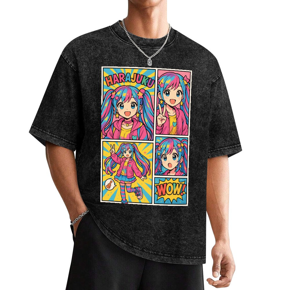 Harajuku Kawaii Comic Strip Panel T-Shirt