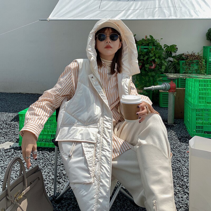 Playful Harajuku Style Down Cotton Vest Coat