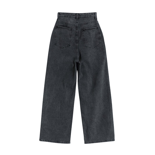 Harajuku Style Wide Leg Denim Jeans for Women