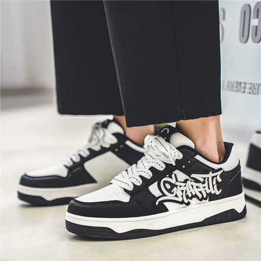 Harajuku Style Color Blocked Casual Board Shoes for Men