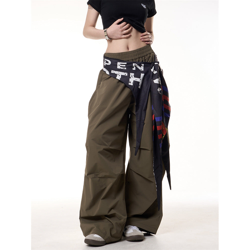 Spliced Fart Curtain Casual Pants