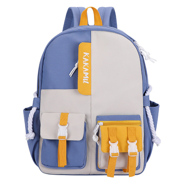 Harajuku Style Contrasting Color Large Capacity Schoolbag