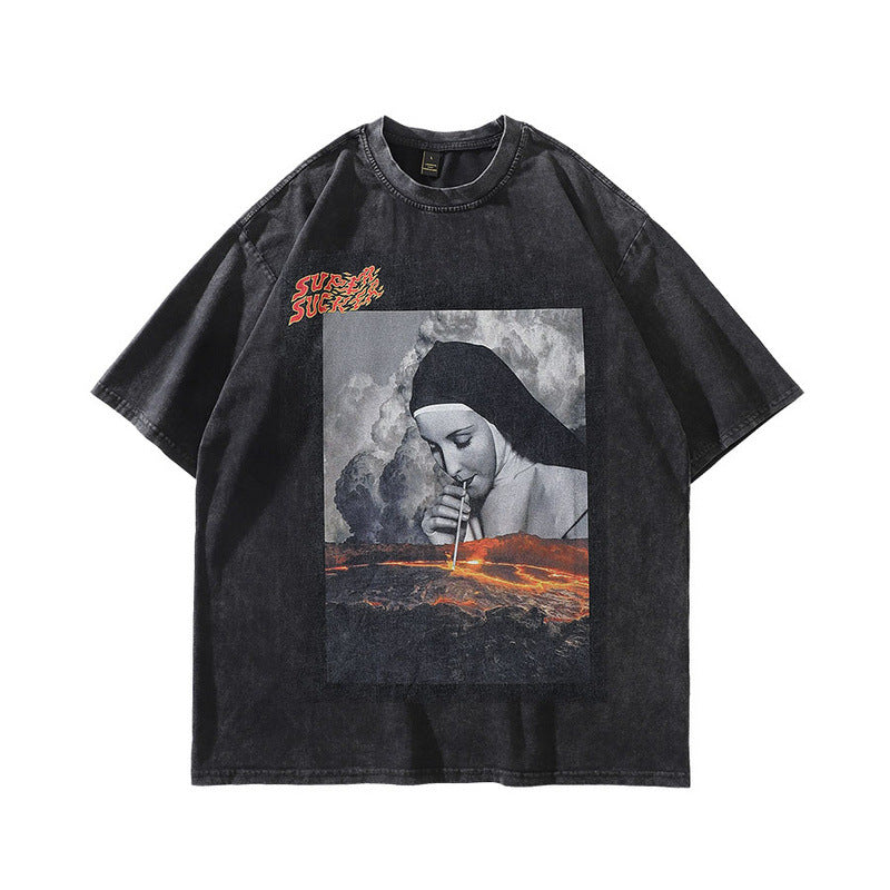 Unisex Retro Print Long Sleeve T-Shirt - Harajuku Style