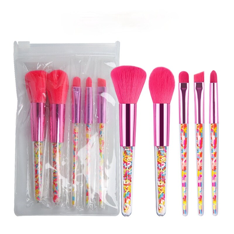 Candy-Themed Mini Makeup Brush Set - 5/8 Pcs